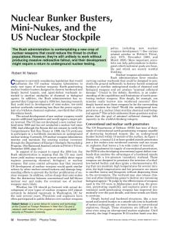Nuclear Bunker Buster, Mini-Nukes, and the US Nuclear Stockpile