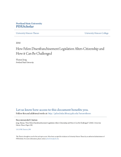 How Felon Disenfranchisement Legislation Alters