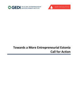 Towards a More Entrepreneurial Estonia Call for Action