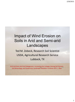 Impact of Wind Erosion on Soils in Arid and Semi