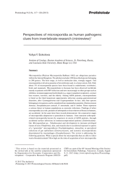 Protistology Perspectives of microsporidia as human pathogens
