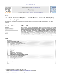 Can we live longer by eating less? A review of caloric restriction and