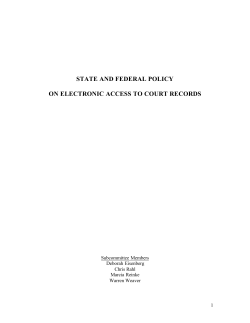 state and federal policy on electronic access to court records