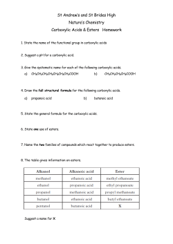 St Andrew`s and St Brides High Nature`s Chemistry Carboxylic Acids