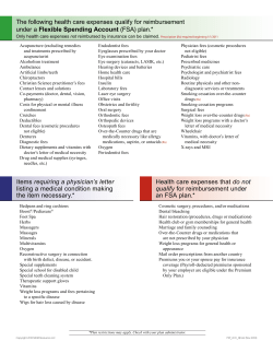 Flexible Speinding Account Qualified Expense List