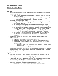 CBR Majors Division Rules 2017