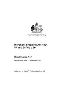 Merchant Shipping Act 1894 57 and 58 Vic c 60 Contents