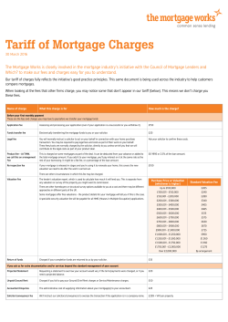 Tariff of Mortgage Charges