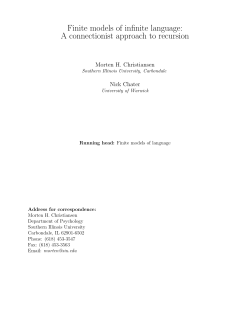 Finite models of infinite language: A