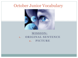 October Junior Vocabulary