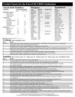 Useful Charts for the 0-level DCCRPG Enthusiast
