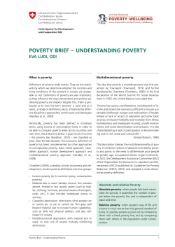 poverty brief &ndash; understanding poverty