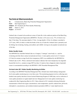 Orchard Lake Water Quality Monitoring 2011