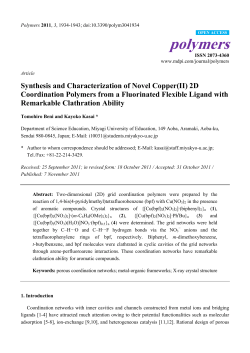 Synthesis and Characterization of Novel Copper(II) 2D Coordination