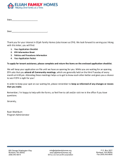 Application - Elijah Family Homes