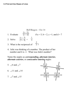 3.4 Find and Use Slopes of Lines