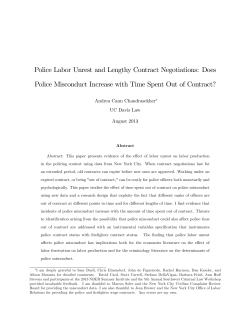 Police Labor Unrest and Lengthy Contract Negotiations: Does Police