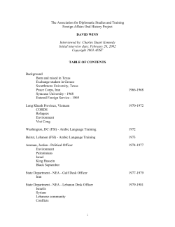 The Association for Diplomatic Studies and Training Foreign Affairs