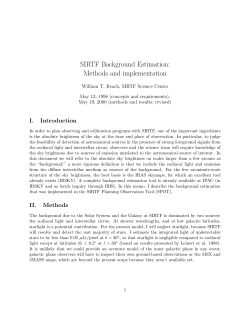 SIRTF Background Estimation