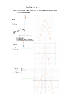 Looking at y=ax2 +c Ex.#1 Graph each set of parabolas on the TI83