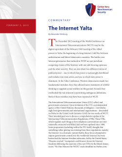 The Internet Yalta