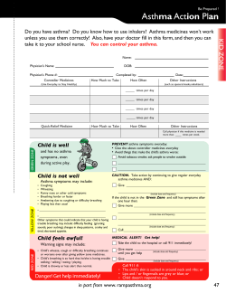 Asthma Action Plan - Kagen Allergy Clinic