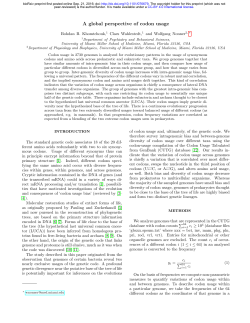 A global perspective of codon usage