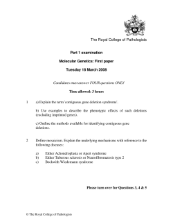 Past papers 2001-2008 - Association for Clinical Genetic Science