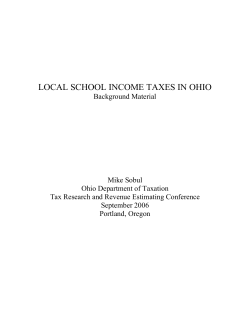 LOCAL SCHOOL INCOME TAXES IN OHIO