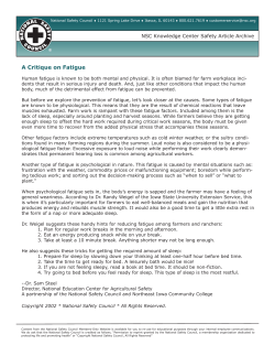 A Critique on Fatigue - National Safety Council