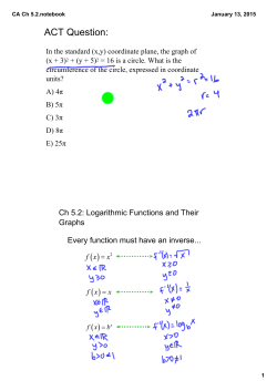 Chapter 5.2- Logarithmic Functions and Their Graphs