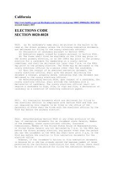 California ELECTIONS CODE SECTION 8020-8028