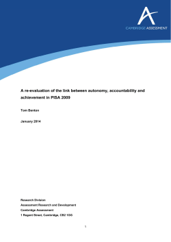 Autonomy, accountability and achievement in PISA 2009