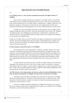 Rights and Protest: The US Civil Rights Movement 13. a) According