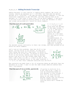 PA_M5_S2_T1 Adding Decimals Transcript