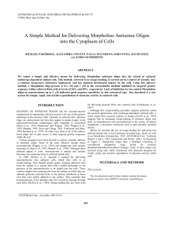 A Simple Method for Delivering Morpholino