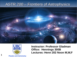 ASTR 200 &ndash; Frontiers of Astrophysics