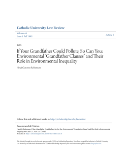 If Your Grandfather Could Pollute, So Can You: Environmental