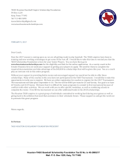 Houston-TASO Baseball Scholarship Foundation Tax ID No. is 45