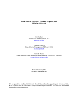 Stock Returns, Aggregate Earnings Surprises, and Behavioral Finance