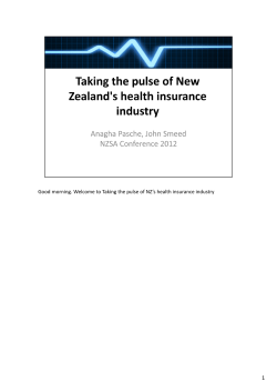 Good morning. Welcome to Taking the pulse of NZ`s health