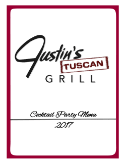 Cocktail Party Menu - Justin`s Tuscan Grill