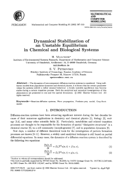 Dynamical Stabilization of an Unstable Equilibrium in Chemical and