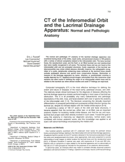 CT of the Inferomedial Orbit and the Lacrimal Drainage