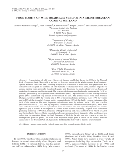 Food habits of wild boars (Sus scrofa) in a mediterranean