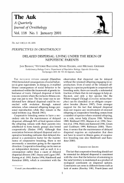 delayed dispersal: living under the reign of nepotistic parents