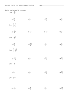 7.1-7.2-Inverse Trig Functions