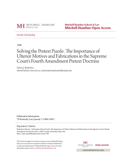 Solving the Pretext Puzzle - Mitchell Hamline Open Access