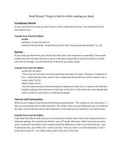 Book Mosaic: Things to look for while reading your book Vocabulary