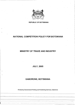 National Competition Policy for Botswana